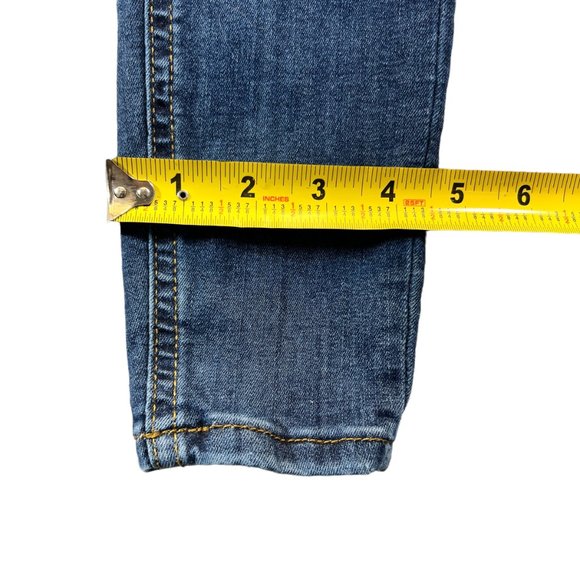 Free People Womens Size 25R Medium Wash Distressed Open Knee Skinny Jeans Denim - Picture 10 of 12